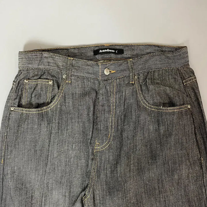 [BUNJANG] Urban Dress Black Denim Wide Pants L / 어반드레스 블랙 데님 와이드 팬츠 L