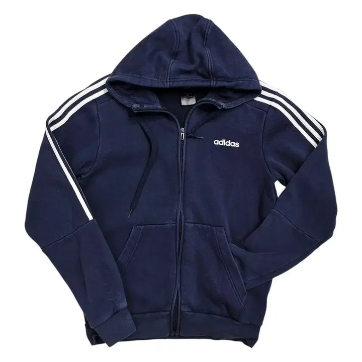 [BUNJANG] Adidas Three-Stripes Zip-Up Hoodie Navy XL / [프립]XL/아디다스 삼선 집업 후드 네이비