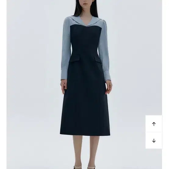 [BUNJANG] IVANA HELSINSKI Aella Block Dress Navy L / 이바나헬싱키 Aella block dress 네이비 L