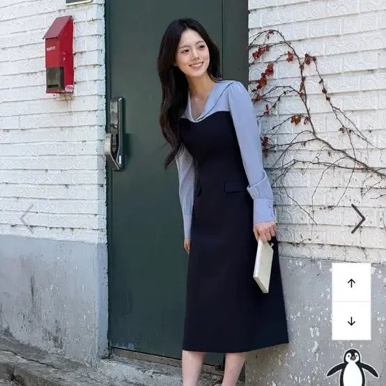 [BUNJANG] IVANA HELSINSKI Aella Block Dress Navy L / 이바나헬싱키 Aella block dress 네이비 L