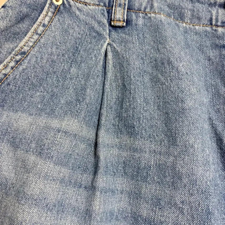 [BUNJANG] Dflat Washed Denim Wide Bermuda Pants / 디플랫 게임팬츠