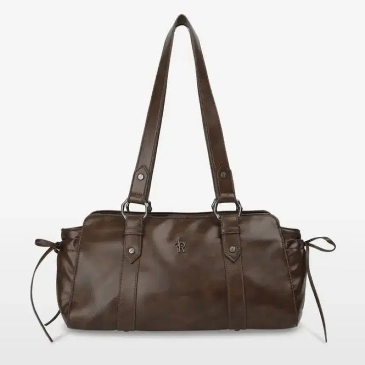 [BUNJANG] Ledery Duffle Leather Shoulder Bag Brown / 레더리 더플 레더 숄더백 브라운 가방 토트백