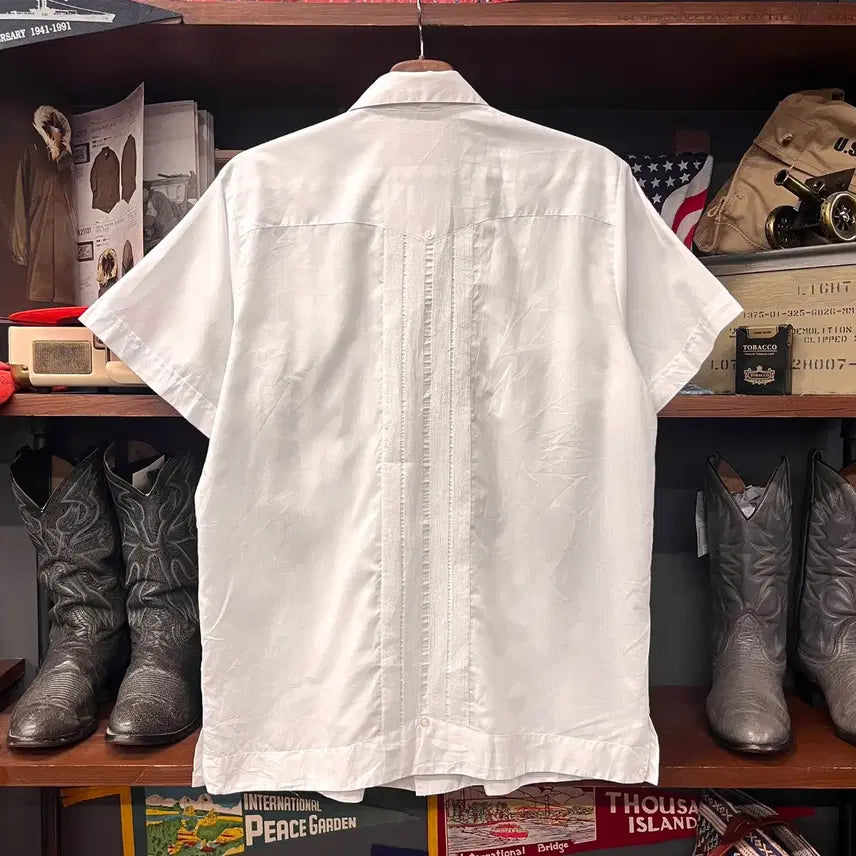 [BUNJANG] 1990s Original Yucatan Guayabera Cuban Shirt / 90s 오리지널 핀턱 라이닝 유카탄 구아야베라 쿠바 셔츠 N1691