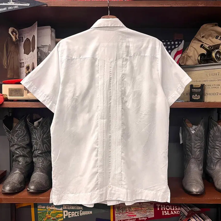 [BUNJANG] 1990s Original Yucatan Guayabera Cuban Shirt / 90s 오리지널 핀턱 라이닝 유카탄 구아야베라 쿠바 셔츠 N1691