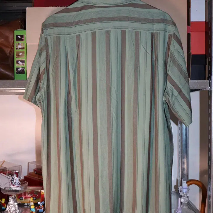 [BUNJANG] Wackomaria Stripe Open Collar Shirt S / 와코마리아 / 스트라이프 오픈칼라 셔츠 / s (100)