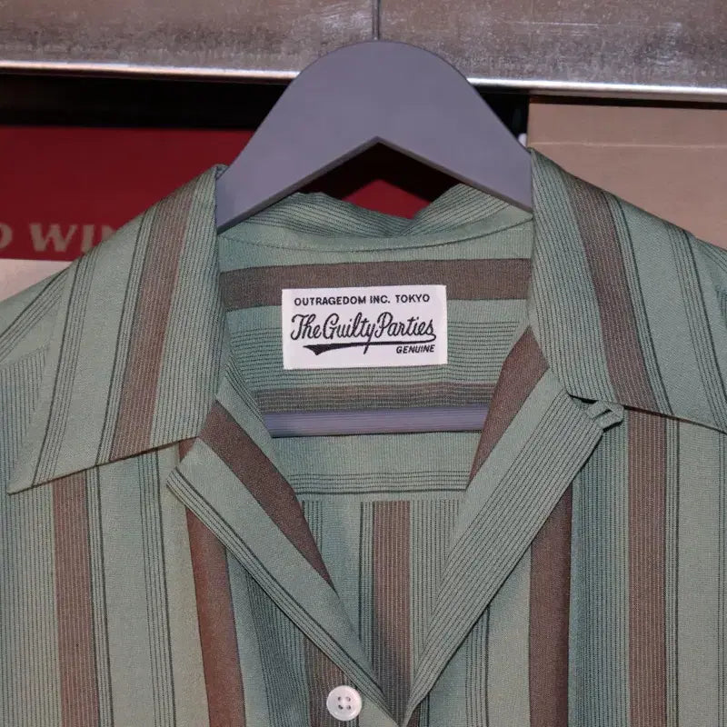 [BUNJANG] Wackomaria Stripe Open Collar Shirt S / 와코마리아 / 스트라이프 오픈칼라 셔츠 / s (100)