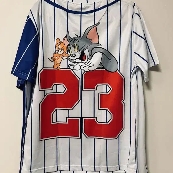[BUNJANG] Tom and Jerry Jersey Style Couple T-Shirt Set (L, S) / 톰과제리 져지 스타일 커플 티셔츠(L,S) 2개 일괄 새상품