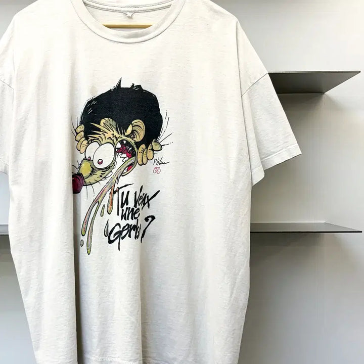 [BUNJANG] Vintage 90s Tu Veux Une Gerbe? Cartoon T-Shirt / 빈티지 90s Tu Veux Une Gerbe? 카툰 티
