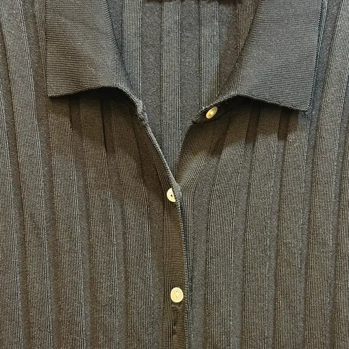 [BUNJANG] ZARA Ribbed Knit Long Button-Front Cardigan Dress Black / [M] ZARA 자라 골지 니트 롱 원피스 블랙 카라 단추 가디건 원피스
