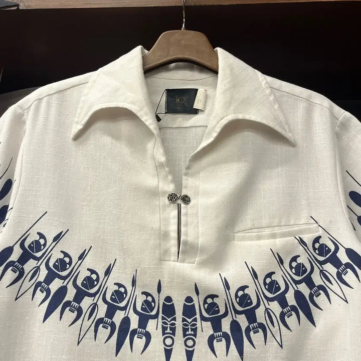 [BUNJANG] 1970s Iolani Guayabera Cuban Shirt / 70s Iolani 하카 오픈카라 구아야베라 쿠바 셔츠 N1692