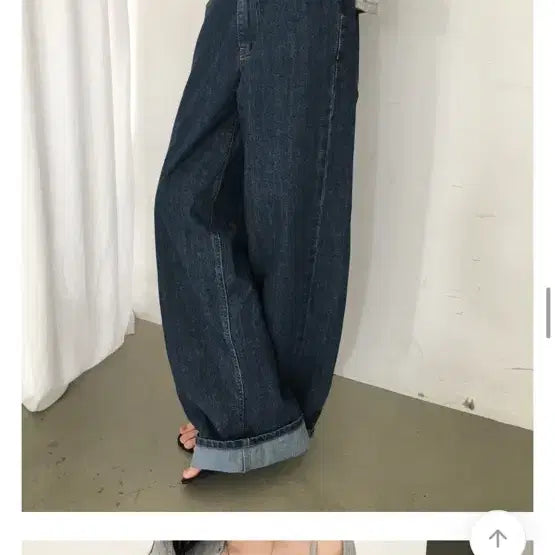 [SOLD OUT] 로우머 롤업 와이드 진청 데님