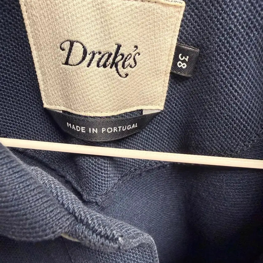 [BUNJANG] Drakes Navy Pique Long Sleeve Polo Shirt / 드레익스 Navy Pique 긴팔 pk 카라티 38(새상품)