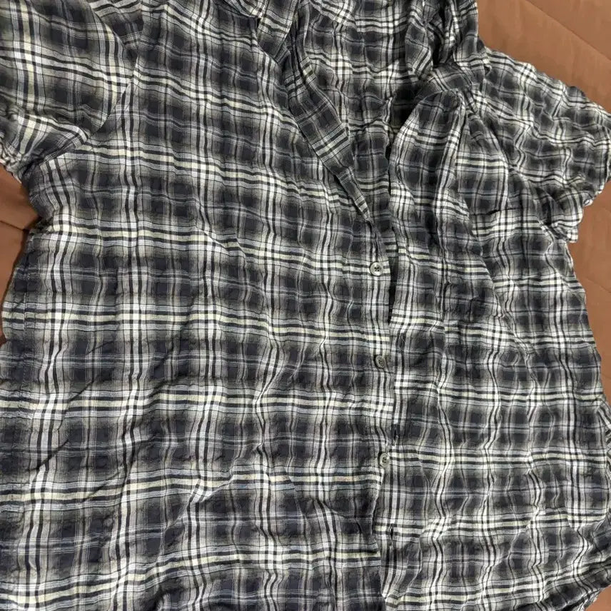 [BUNJANG] Bellier Chico Short Sleeve Shirt Blue Windowpane / 벨리에 치코 숏 슬리브 셔츠 블루 윈도우 패인 105