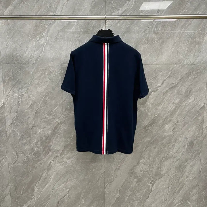 [BUNJANG] Thom Browne Back Stripe Cotton Pique Polo Shirt / 톰브라운 백 스트라이프 코튼 피케 폴로 셔츠 카라티 반팔 올해구매신상