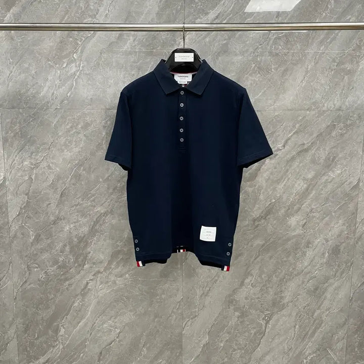 [BUNJANG] Thom Browne Back Stripe Cotton Pique Polo Shirt / 톰브라운 백 스트라이프 코튼 피케 폴로 셔츠 카라티 반팔 올해구매신상