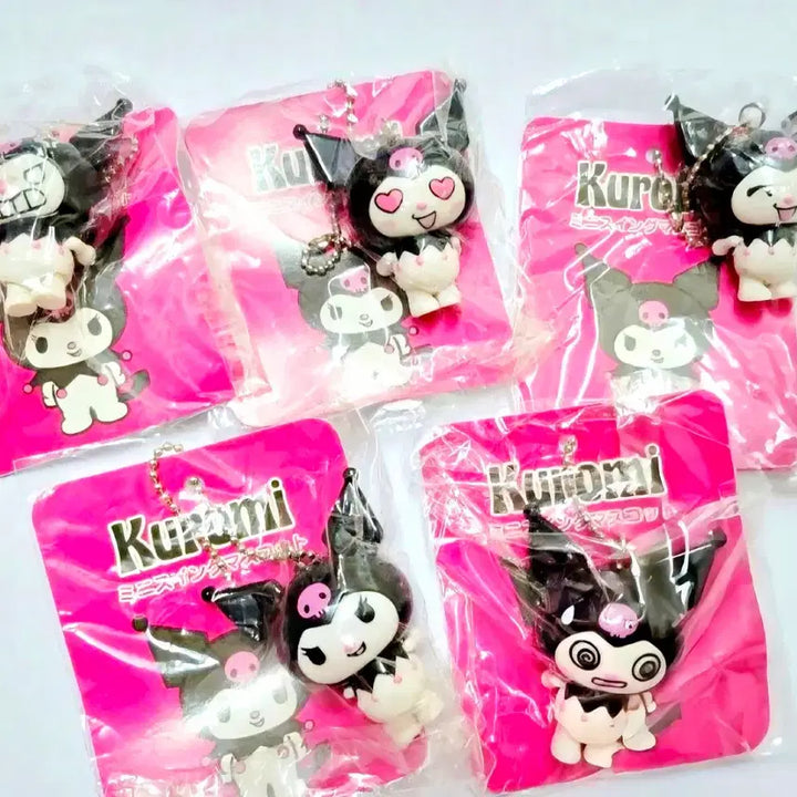 [BUNJANG] Kuromi Dangling Keychain 5-Piece Set / 달랑이 쿠로미 키링5종세트,액션 쿠로미,쿠로미 피규어,달랑이 쿠로미스트랩