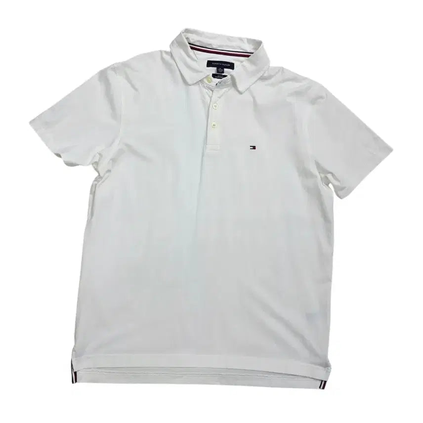 [BUNJANG] Tommy Hilfiger Slim Fit Short Sleeve Polo Shirt White XL / [프립]XL/타미힐피거 슬림핏 반팔 카라티 화이트