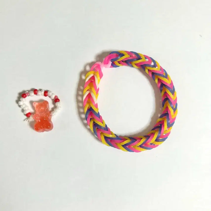 [BUNJANG] Bundle Set: Beaded Bracelet, Flower Bracelet, Lace Bracelet &amp; Mini Keychain / 팔찌 및 미니키링 일괄