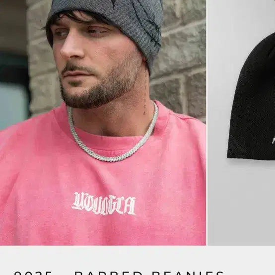 [BUNJANG] Youngla Barbed Beanie Grey / 영엘에이 (youngla) 바브드(barbed) 비니 그레이