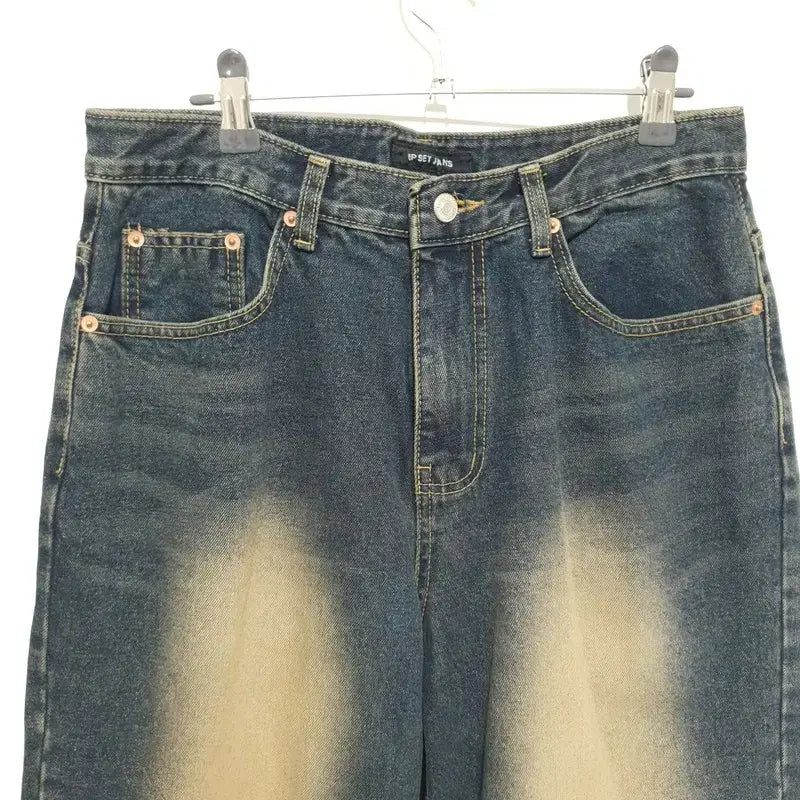 [BUNJANG] Up Set Jin Washed Denim Wide Pants / 업셋 진 와이드 워싱 데님 팬츠 30_M2967