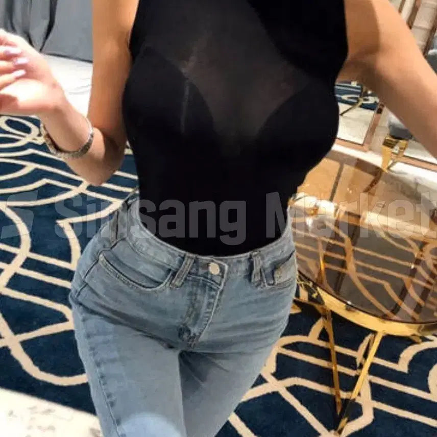 [BUNJANG] Cocona.Si Span Wool See-through Inner Gauze Top / [빠른발송] 코코나시 스판 울 시스루 이너 거즈