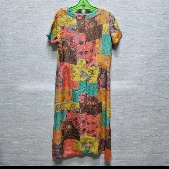 [BUNJANG] Patchwork Short Sleeve Long Dress / u010 인견사랑패치워크 반팔 원피스