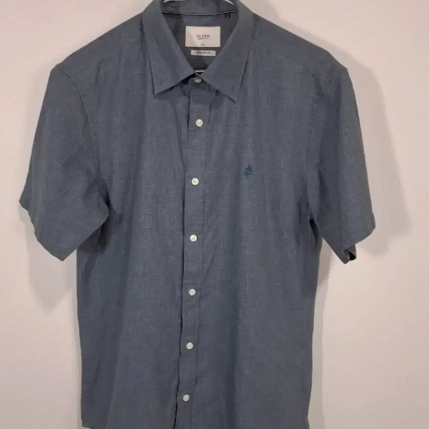[BUNJANG] Olle Olzen Linen Blend Short-Sleeve Shirt / 올젠 린넨 혼방 셔츠 100