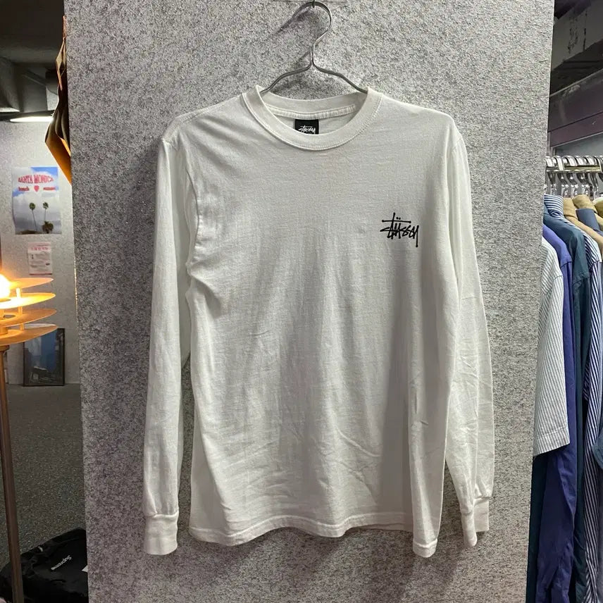 [BUNJANG] Stussy Basic Big Logo White Long Sleeve T-Shirt Size S / 스투시 베이직 빅로고 화이트 롱슬리브 B5174