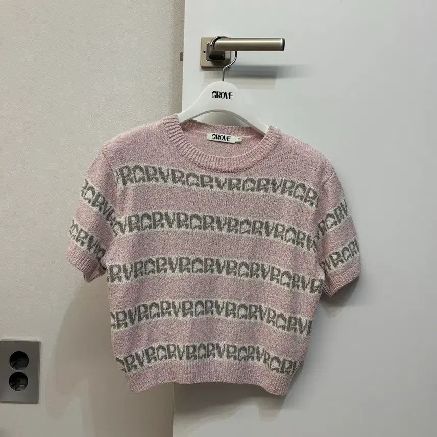 [BUNJANG] Grove Cropped Short Sleeve Knit Top / 그로브 grove 크롭 반팔 니트