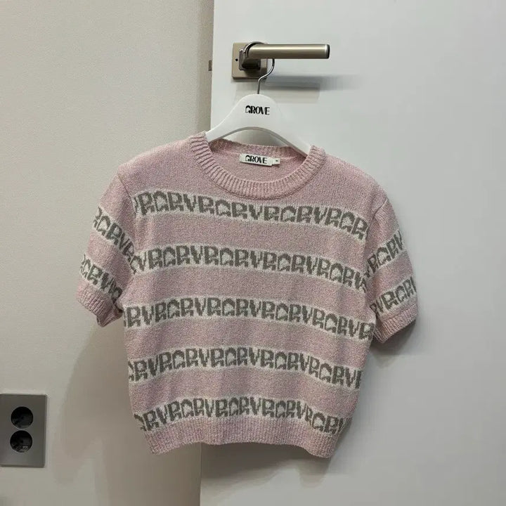 [BUNJANG] Grove Cropped Short Sleeve Knit Top / 그로브 grove 크롭 반팔 니트