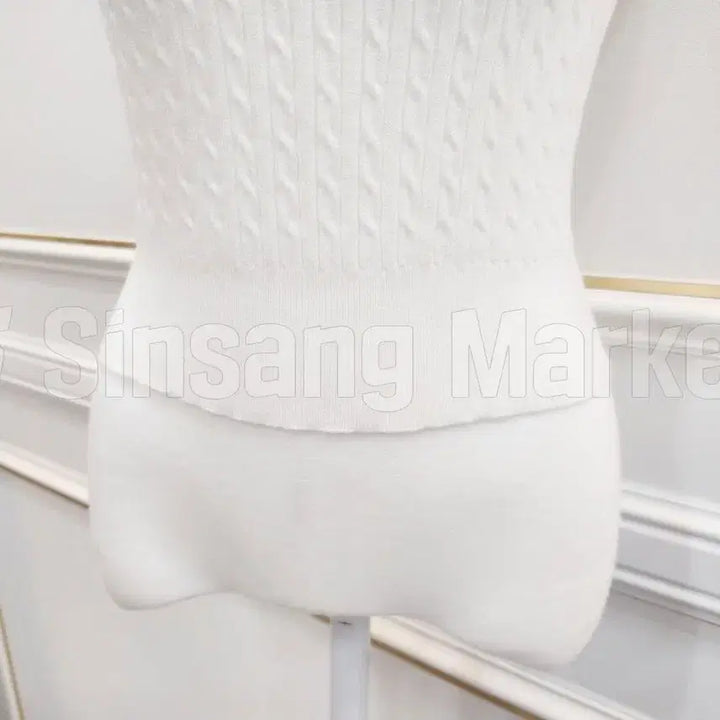 [BUNJANG] Button Collar Sleeveless Ribbed Knit Sexy Top / [빠른발송] 단추 카라 나시 또또 골지 니트 섹시