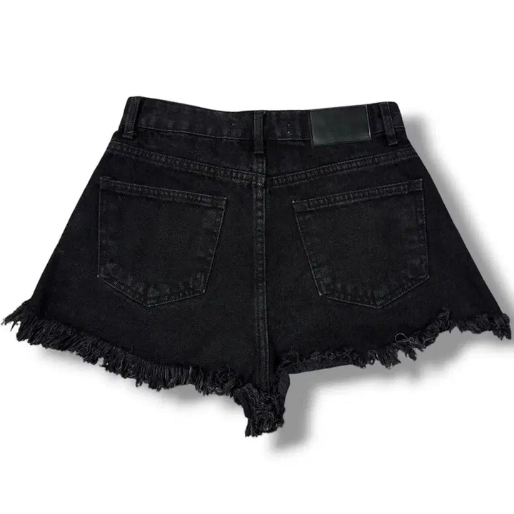 [BUNJANG] Bohemian Seoul Black Denim Shorts Fringe Detail / 보헤미안 서울 블랙 데님 숏 팬츠