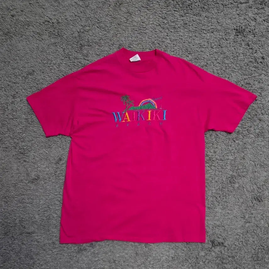[BUNJANG] Hanes 90s USA Made Hawaii Embroidered T-Shirt XL / 90s 하와이 헤인즈 made in usa 반팔 티셔츠 미제 미국 빈티지