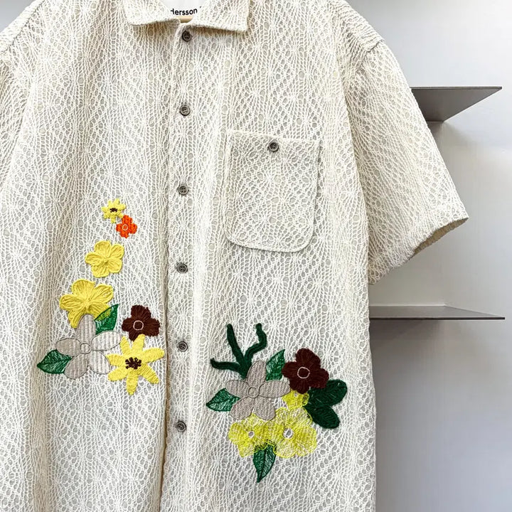 [BUNJANG] Andersson Bell 22SS Flower Embroidery Shirt / 앤더슨벨 22SS 플라워 자수 셔츠
