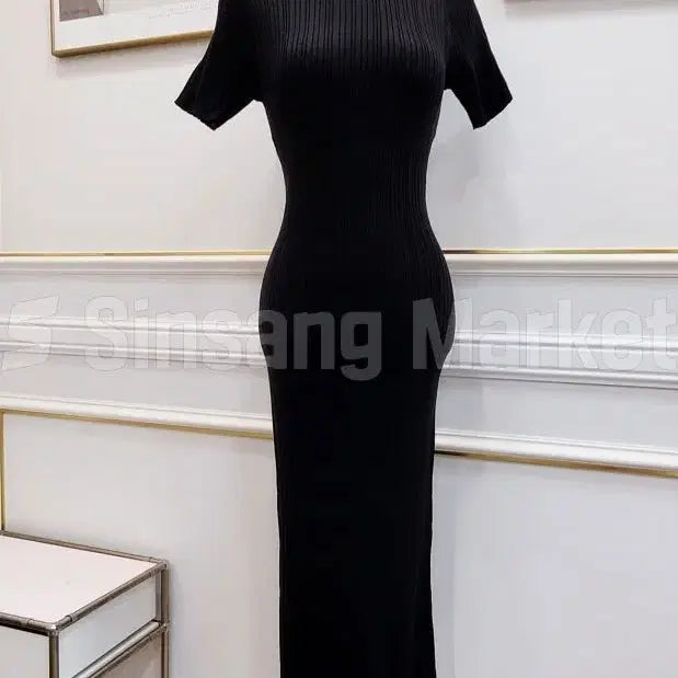 [BUNJANG] Pleated Short Sleeve Round Neck Dress / [빠른발송] 플리츠 반팔 ops 라운드 섹시 글램 주름