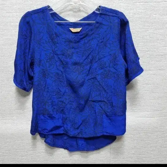 [BUNJANG] Punggi In-gyeon Blue Floral Blouse / u006 풍기인견 블루 꽃무늬 블라우스