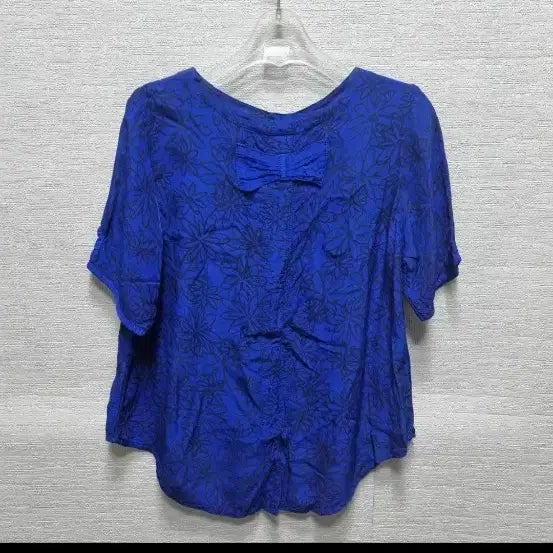 [BUNJANG] Punggi In-gyeon Blue Floral Blouse / u006 풍기인견 블루 꽃무늬 블라우스