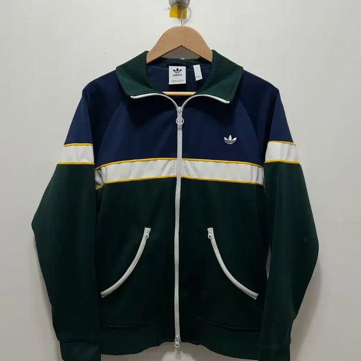 [BUNJANG] Adidas Track Top Navy/Green Zip-Up L / 아디다스 트랙탑 네이비/그린 집업 L