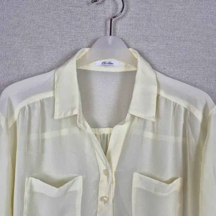[BUNJANG] Yellow See-Through Lace Blouse L / (