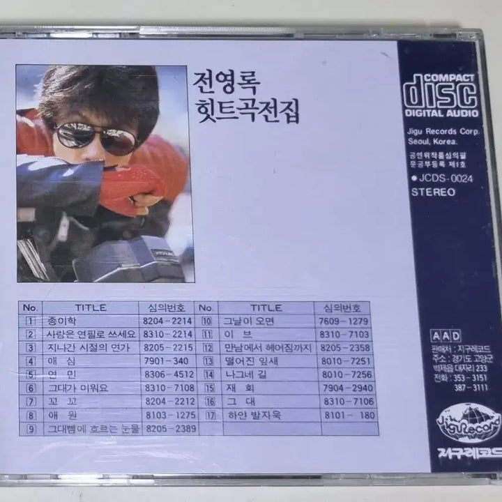 [BUNJANG] Jeon Young Rok Hit Song Collection (Unsealed CD) / 전영록 히트곡 전집 (개봉 CD)