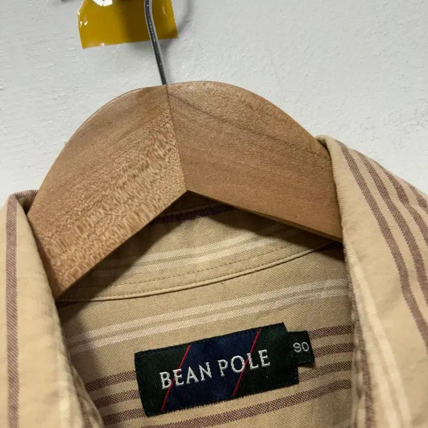 [BUNJANG] Beanpole Striped Short-Sleeve Shirt Beige S / 빈폴 스트라이프 반팔 셔츠 베이지 S