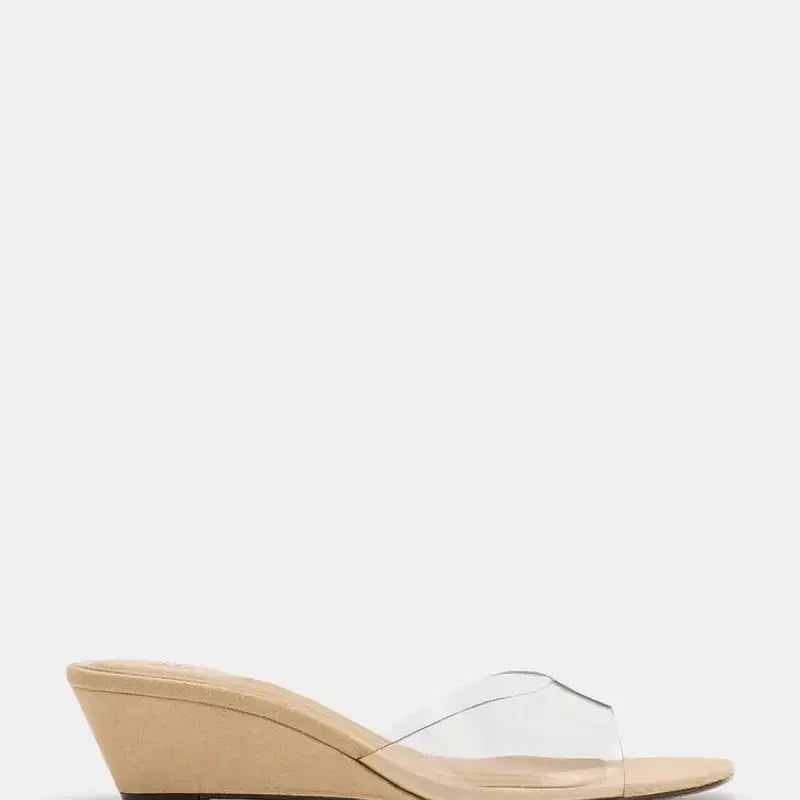 [BUNJANG] ZARA Vinyl Wedge Mule Sandals / 자라 비닐 웨지 뮬 샌들