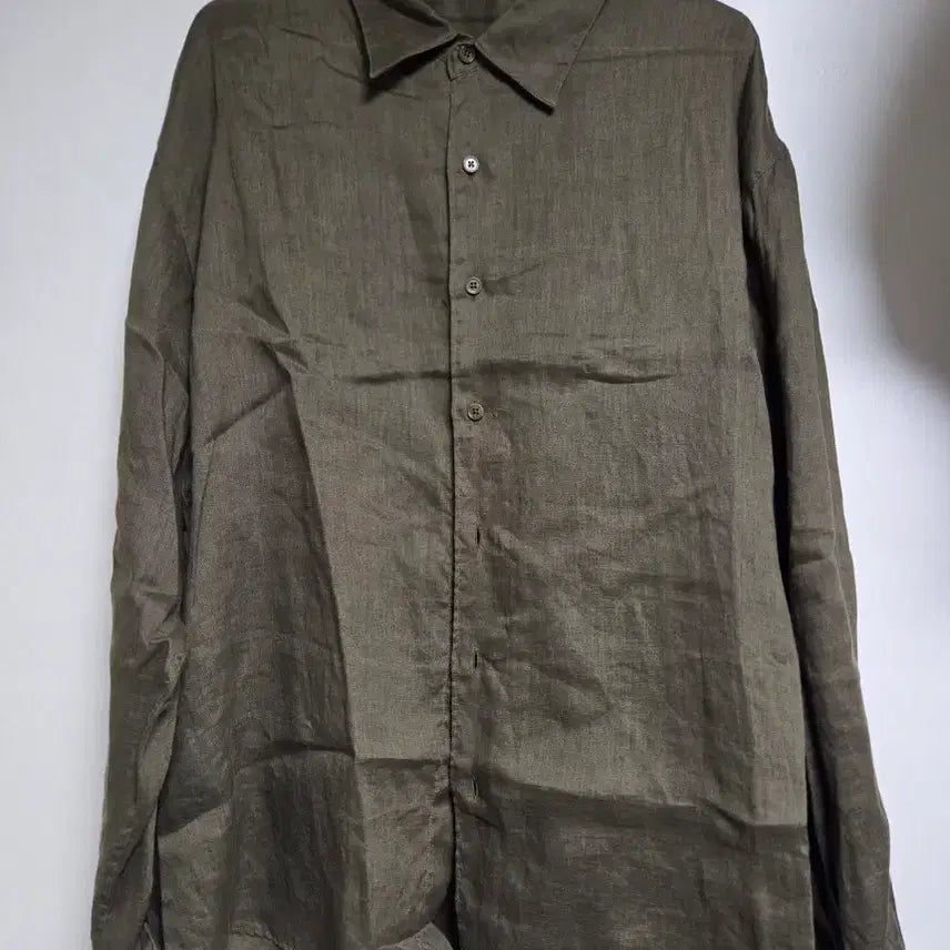 [BUNJANG] Blank Room French Linen Shirt Olive Size 3 / 블랭크룸 프렌치 린넨 셔츠 올리브 3사이즈