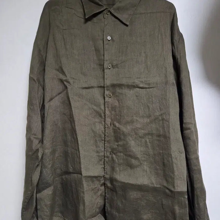 [BUNJANG] Blank Room French Linen Shirt Olive Size 3 / 블랭크룸 프렌치 린넨 셔츠 올리브 3사이즈