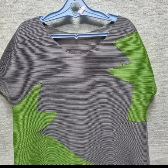 [BUNJANG] Pleats Dress Grey/Lime / u004  플리즈 원피스 그레이/라임