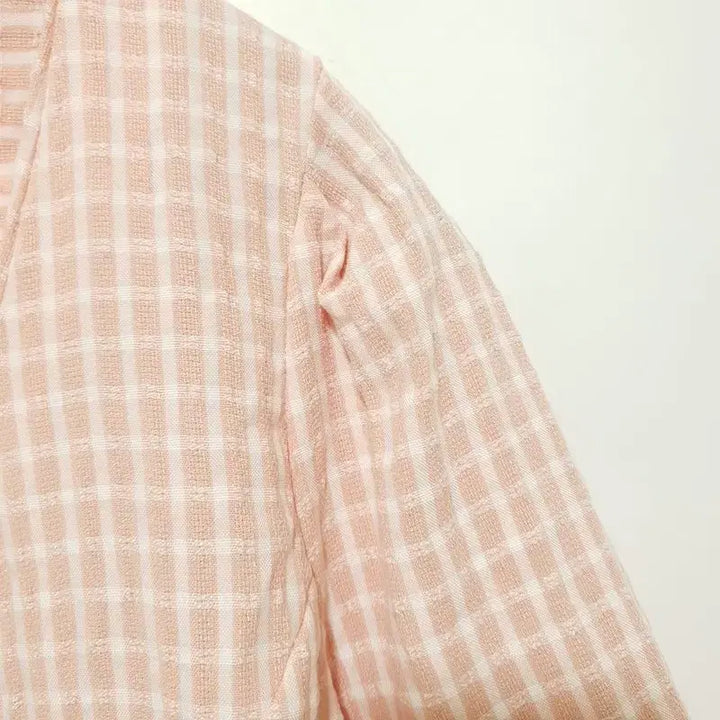 [BUNJANG] Checked Cropped Short Sleeve Blouse / 체크 크롭 반팔 블라우스 F_S0093