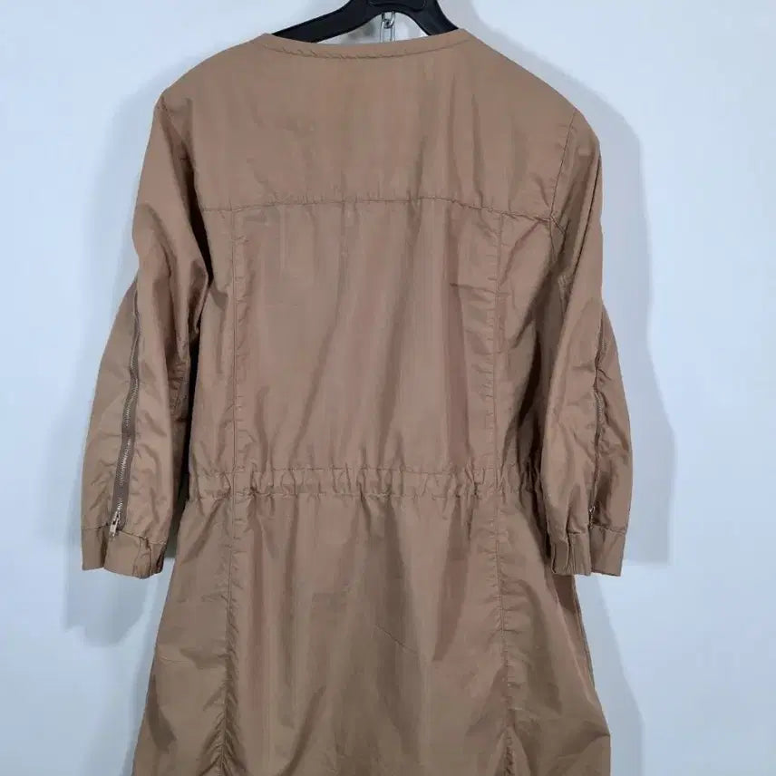 [BUNJANG] Beige 3/4 Sleeve Zip-Up Jacket / 베이지색 칠부 짚업쟈켓