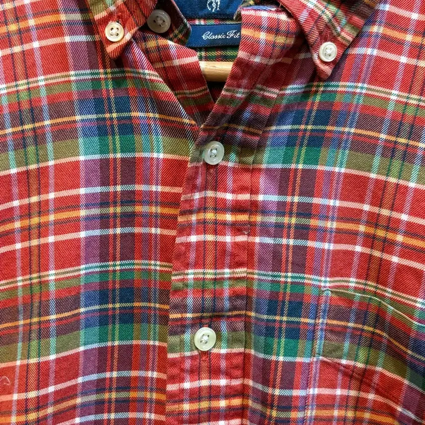 [BUNJANG] Polo Ralph Lauren Classic Fit Red Check Cotton Long Sleeve Shirt - Size M / [M] 랄프로렌 폴로 체크 셔츠 / 클래식핏 긴팔 남방 4.5