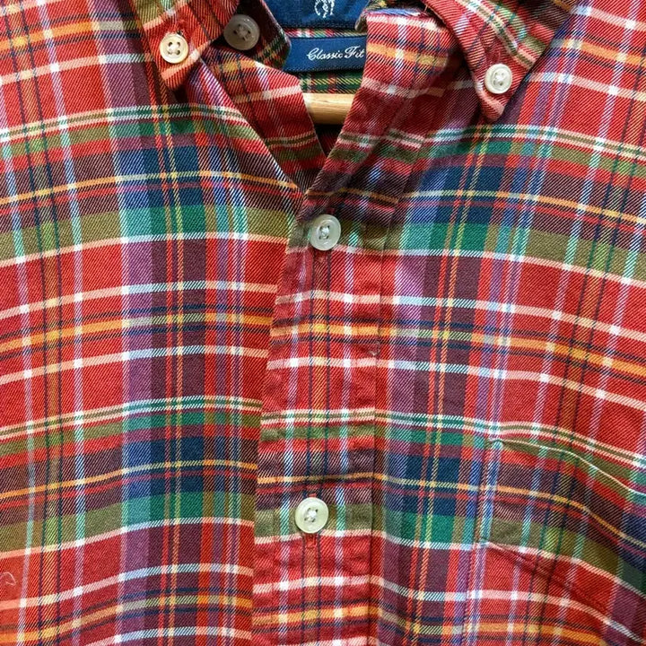 [BUNJANG] Polo Ralph Lauren Classic Fit Red Check Cotton Long Sleeve Shirt - Size M / [M] 랄프로렌 폴로 체크 셔츠 / 클래식핏 긴팔 남방 4.5