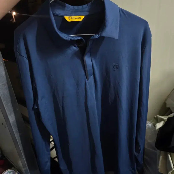 [BUNJANG] Benjef Long Sleeve Collar Golf T-Shirt Navy / 벤제프 긴팔 카라 골프 티 네이비